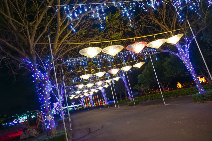 2018花在彰化溪州公園玩全攻略(彰化燈會)：一次玩透123公頃大公園,白天到晚上都好玩：漸層花海.鬱金香鋼琴.繽紛浪漫馬車,發光玫瑰,愛心倒影,超美油紙傘,2/7兩小時試燈千萬別錯過。