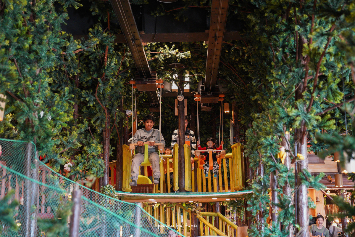 台中親子景點》木育森林麗寶門市,全台最大規模的體驗區,七大必玩主題,五十多種木製設施,大人也可玩