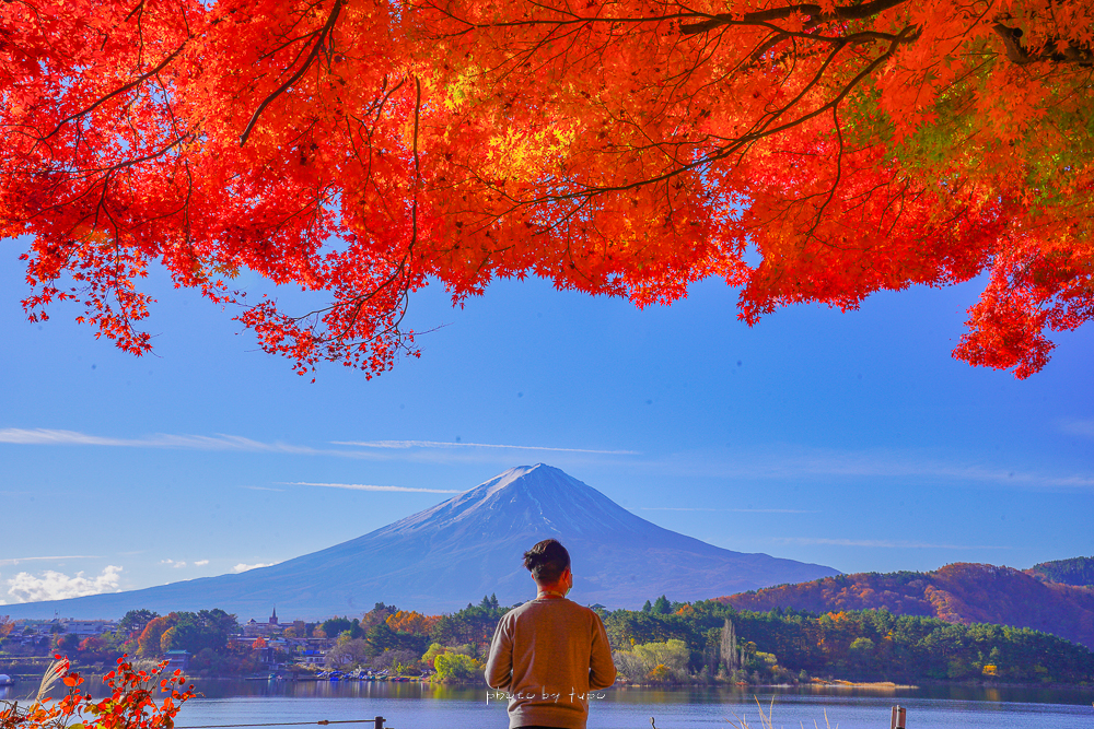 河口湖景點》留守岩，不用爬樓梯就可以拍到富士山框景，楓葉季必訪 @小腹婆大世界