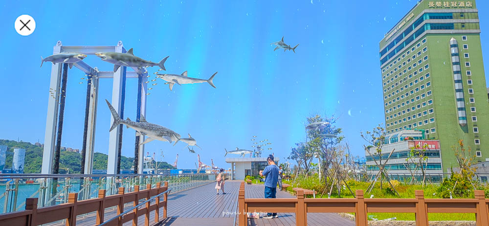 基隆最新海景觀景台【基隆港東岸旅客中心】麗都蝶克花園開放,與鯨鯊共游