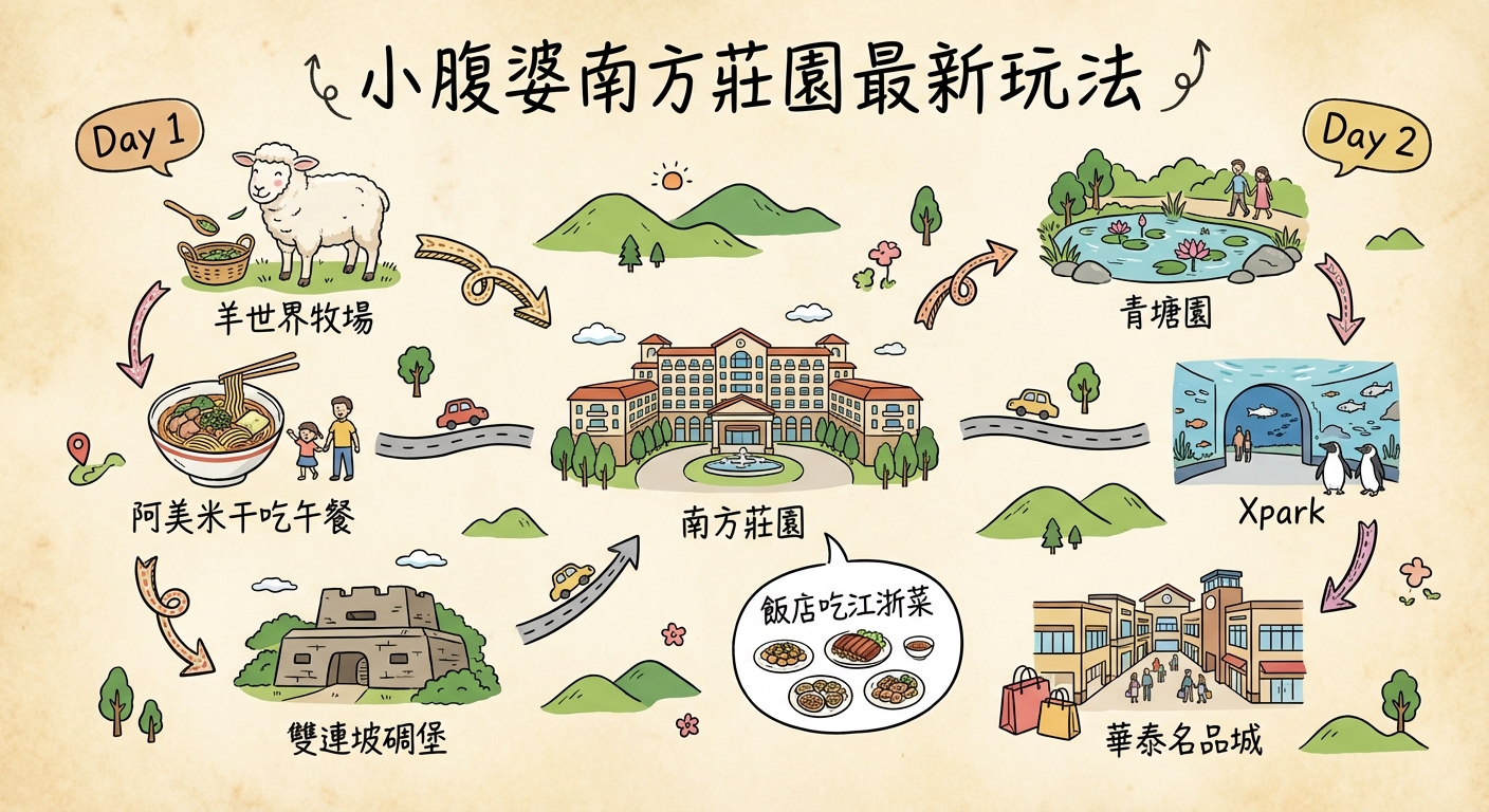 桃園親子飯店推薦【南方莊園渡假飯店】超狂溫水SPA泳池、親子設施、房型開箱，爆米花棉花糖迎賓超有心