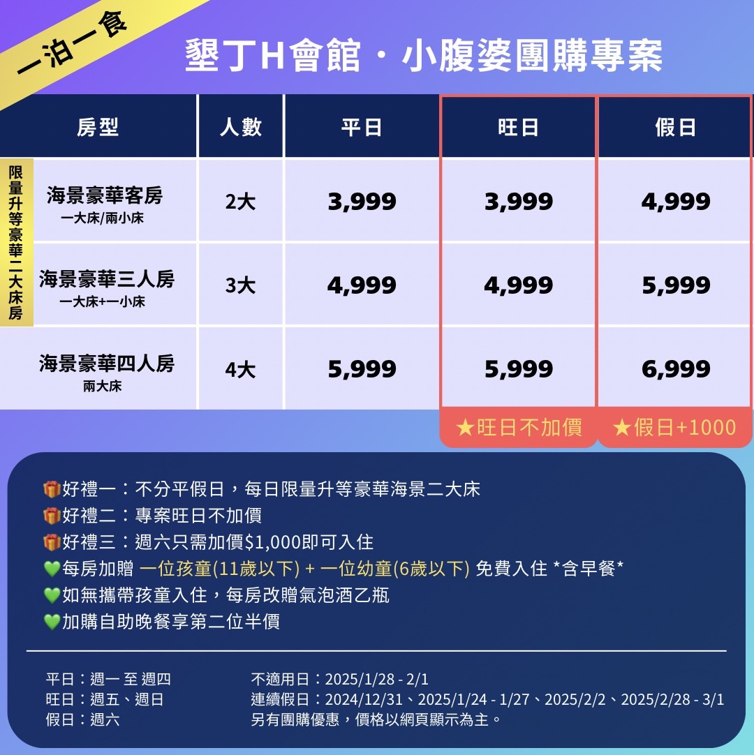 2025「墾丁H會館」儀式感滿滿海景飯店，無邊際泳池、一泊三食超級Chill，好康踩雷不藏私