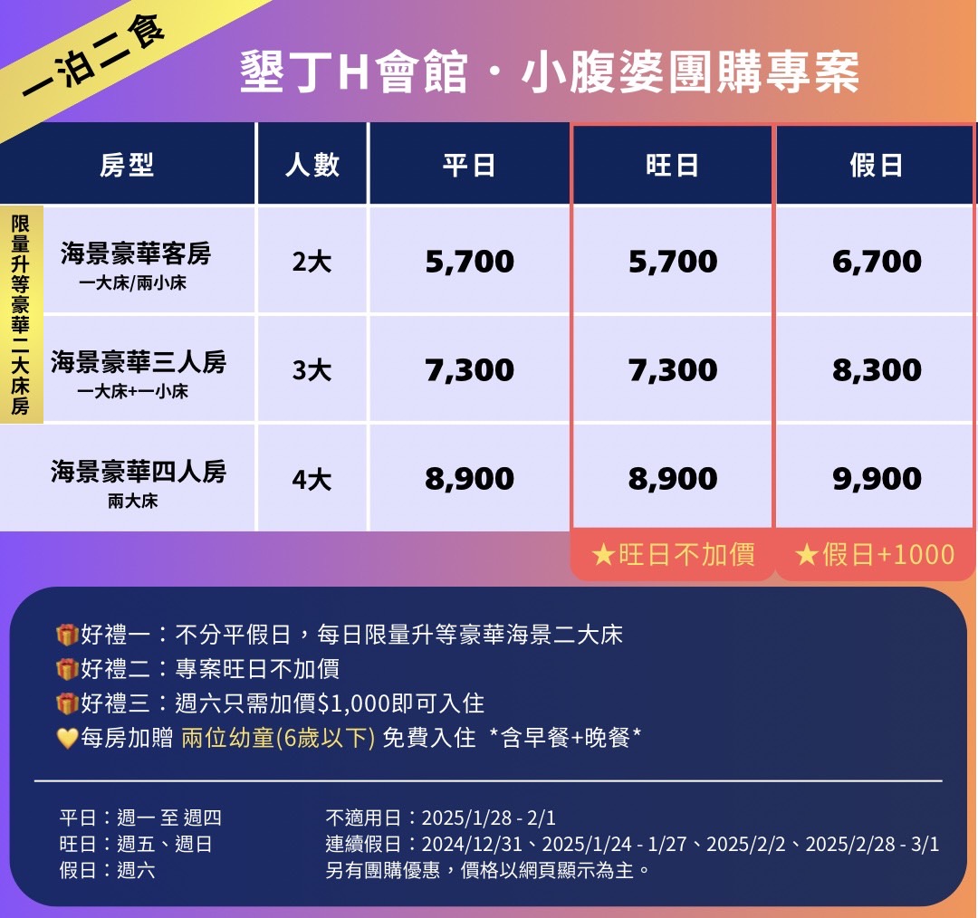 2025「墾丁H會館」儀式感滿滿海景飯店，無邊際泳池、一泊三食超級Chill，好康踩雷不藏私