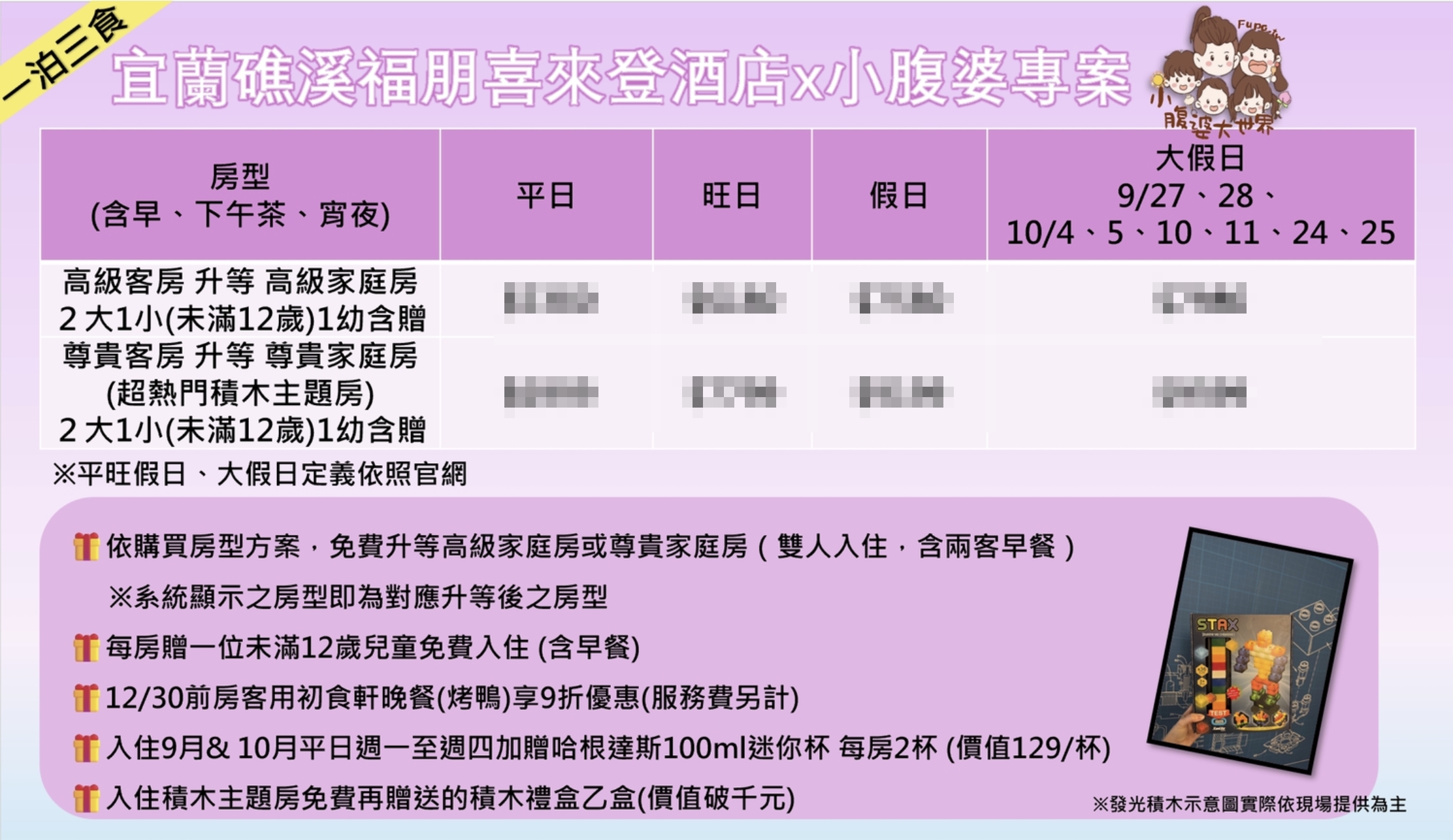 怕你餓！礁溪福朋喜來登積木房開箱，一泊三食狂吃下午茶＋宵夜＋早餐，還有快閃團購優惠