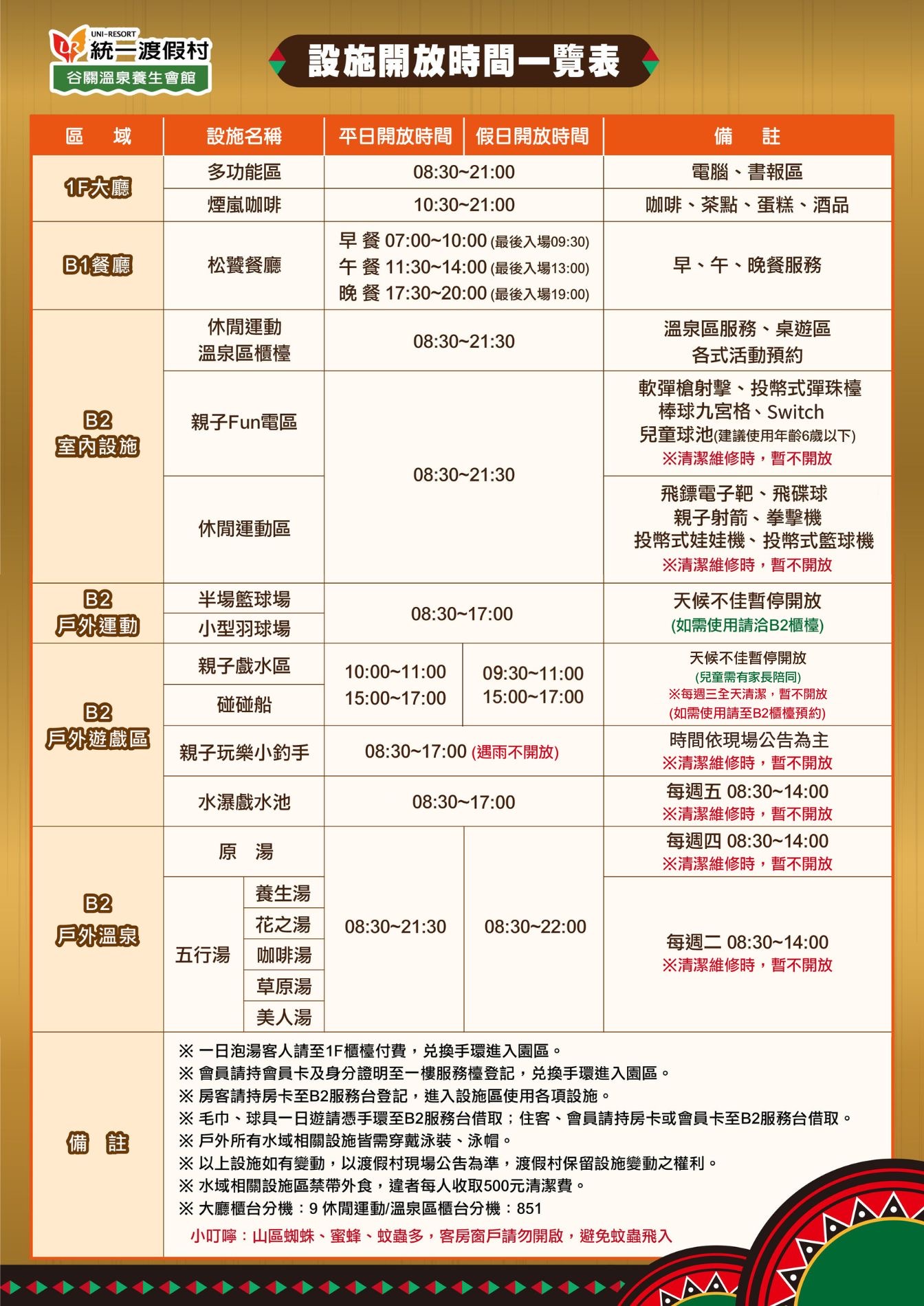 2025統一渡假村谷關溫泉養生會館｜快閃團購秋冬優惠5XXX起，親子泡湯玩水超享受