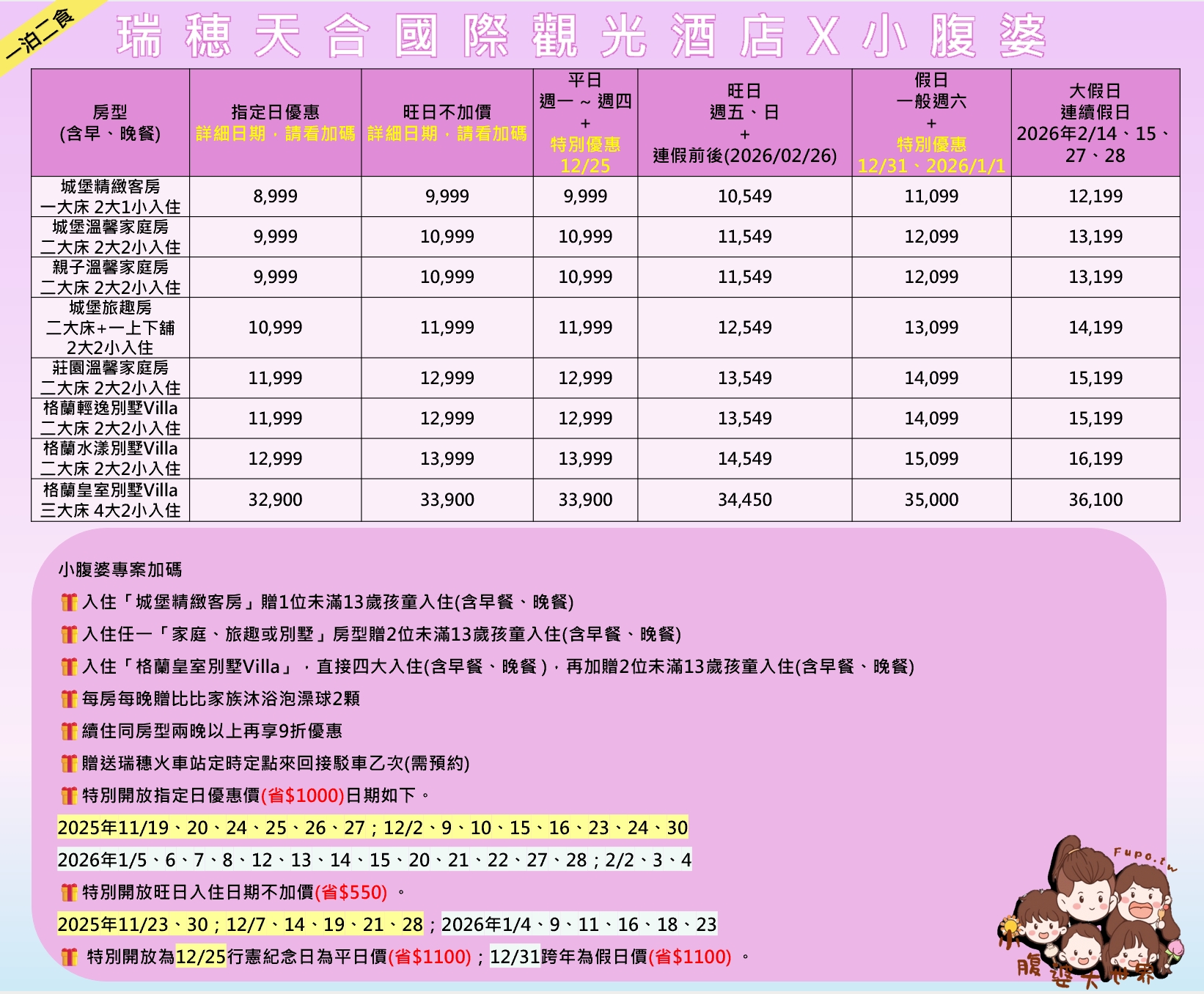 2026【瑞穂天合國際觀光酒店】台灣最美城堡飯店,暢玩溫泉水樂園,最新住宿優惠,跨年、聖誕多個指定日優惠