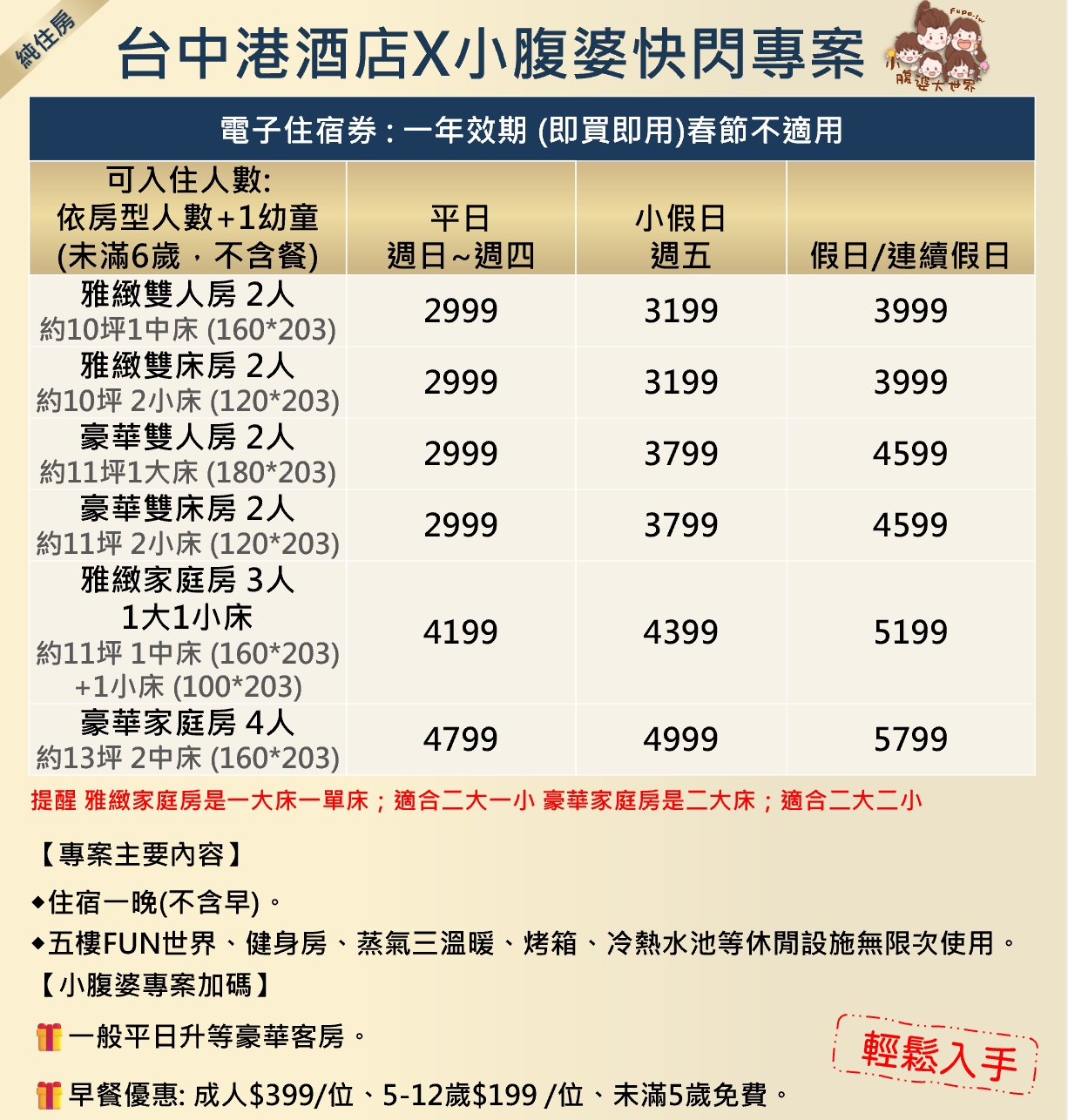 2026首團開賣【台中港酒店】一年效期電子住宿券,超好玩親子遊戲區、電動車、平日升等只要$2999起/晚 2026首團開賣【台中港酒店】一年效期電子住宿券,超好玩親子遊戲區、電動車、平日升等只要$2999起/晚