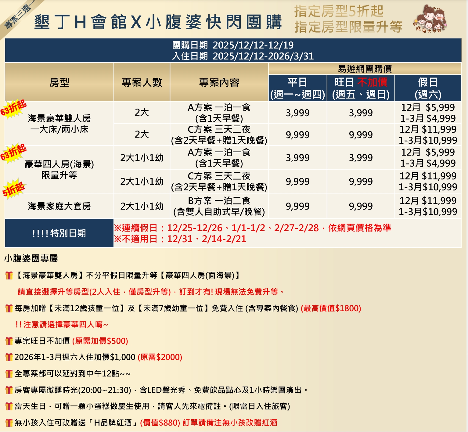 2026墾丁H會館寒假住宿優惠｜親子首選無邊際泳池、超美海景房、多種好玩活動、設施,澎湃早餐、晚餐,三天兩夜剛剛好