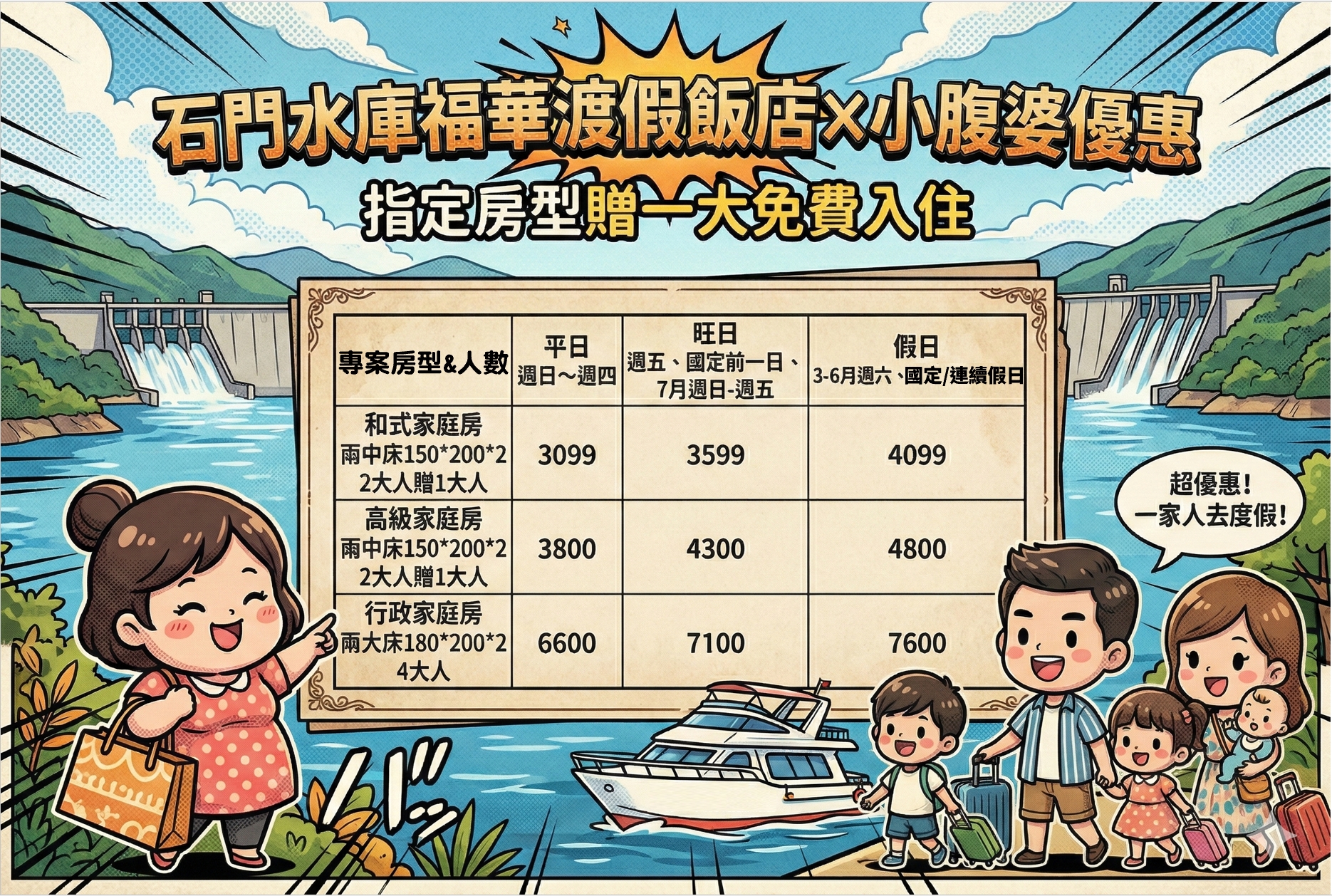 桃園親子飯店推薦|石門水庫福華渡假飯店2026暑假首團!戶外景觀泳池+400坪遊戲區,家庭房$3099起 桃園親子飯店推薦|石門水庫福華渡假飯店2026暑假首團!戶外景觀泳池+400坪遊戲區,家庭房$3099起