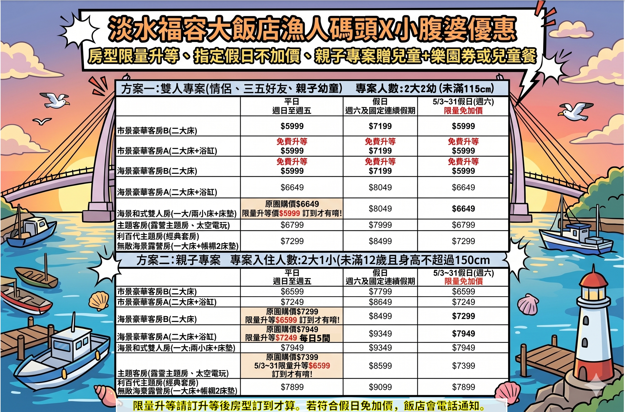 淡水福容大飯店漁人碼頭暑假團購｜海景飯店住宿優惠5999起，玩樂攻略、最新活動時間表