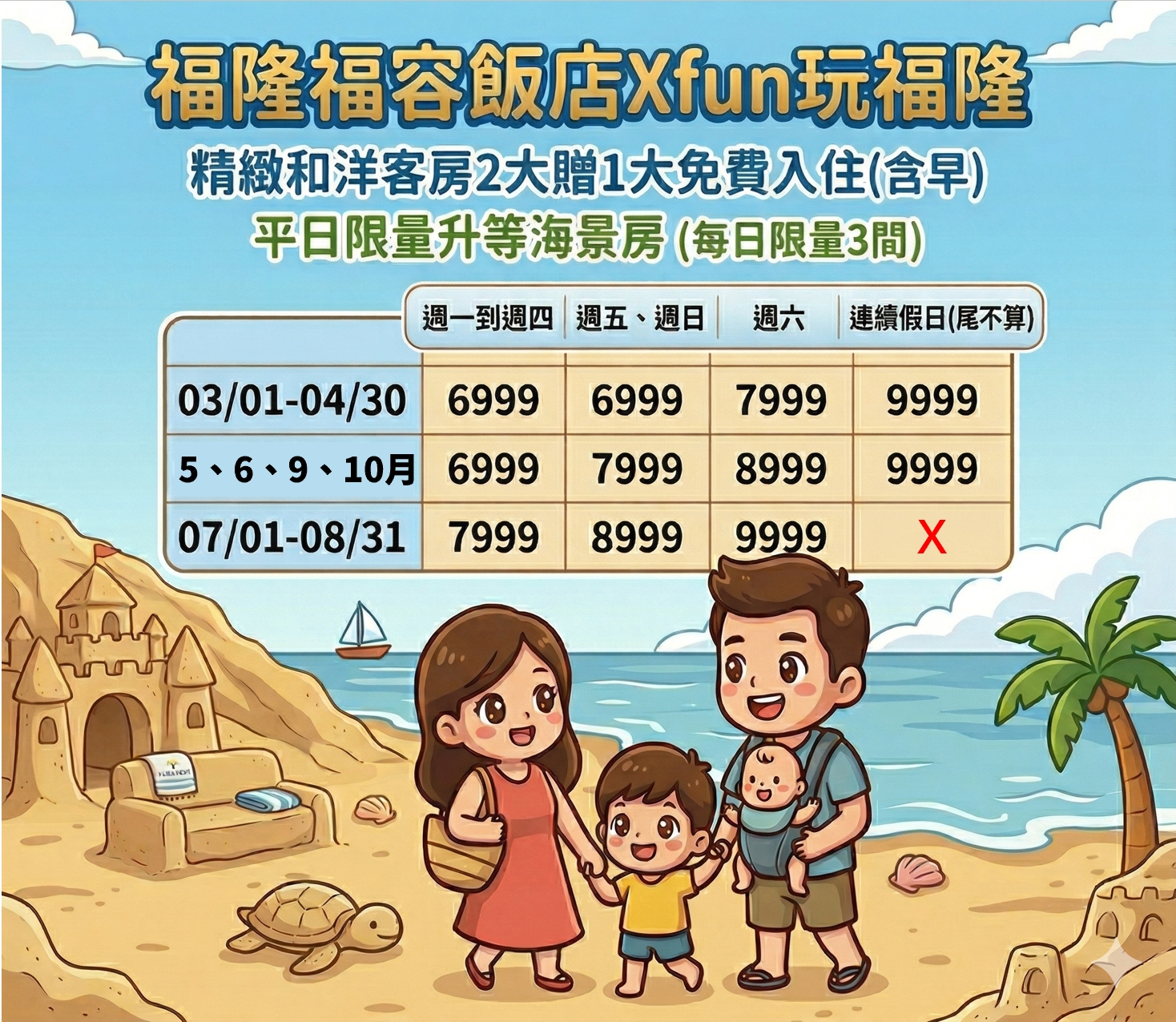 2026福隆沙雕季正式登場,福隆福容大飯店暑假團購優惠,最新玩樂攻略、Villa玩水 2026福隆沙雕季正式登場,福隆福容大飯店暑假團購優惠,最新玩樂攻略、Villa玩水
