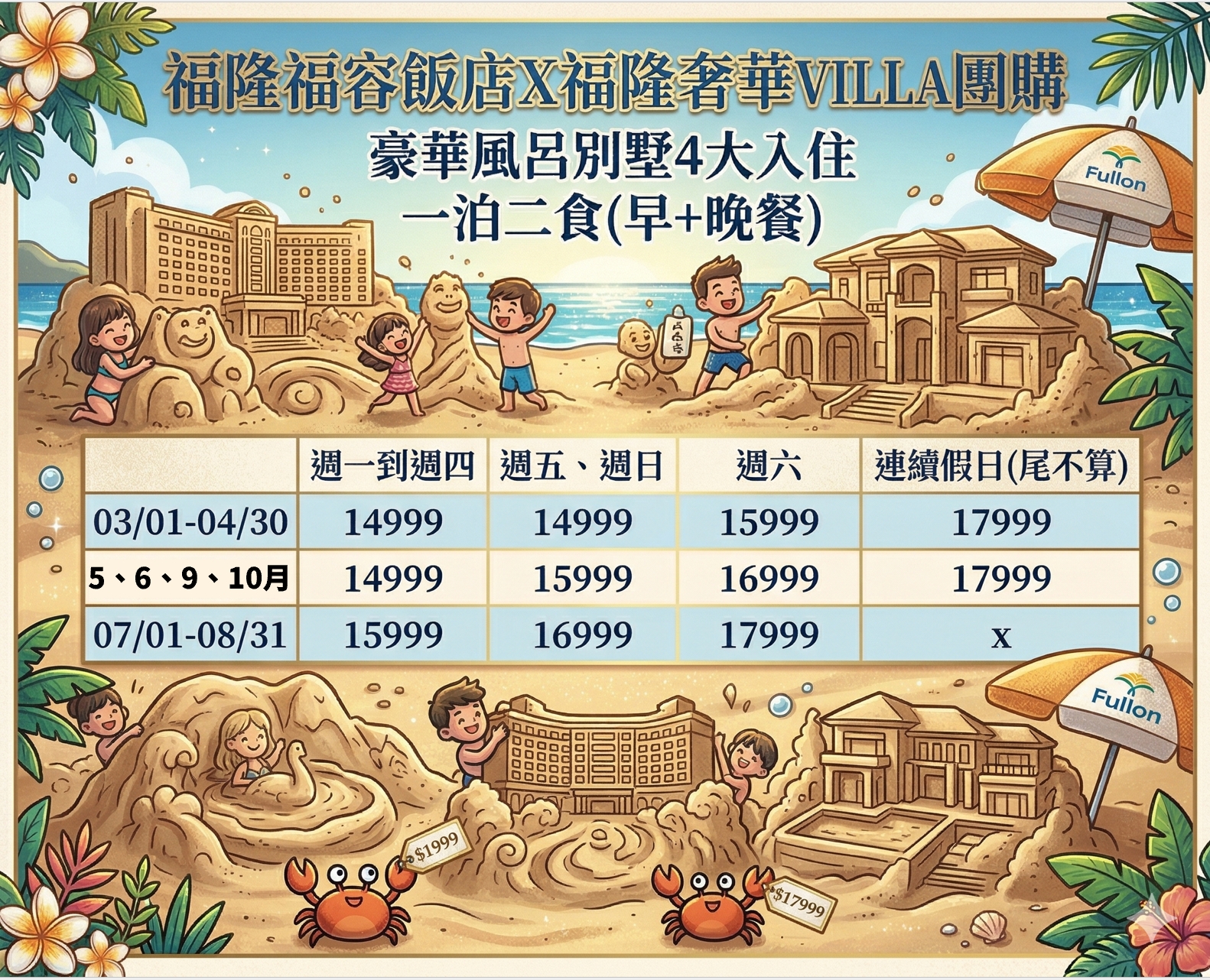 2026福隆沙雕季正式登場,福隆福容大飯店暑假團購優惠,最新玩樂攻略、Villa玩水 2026福隆沙雕季正式登場,福隆福容大飯店暑假團購優惠,最新玩樂攻略、Villa玩水