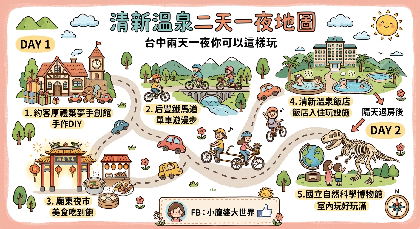 台中親子住宿推薦：清新溫泉飯店！夏天玩水、冬天泡湯、一泊二食吃到飽，全家大小都滿足的放電天堂