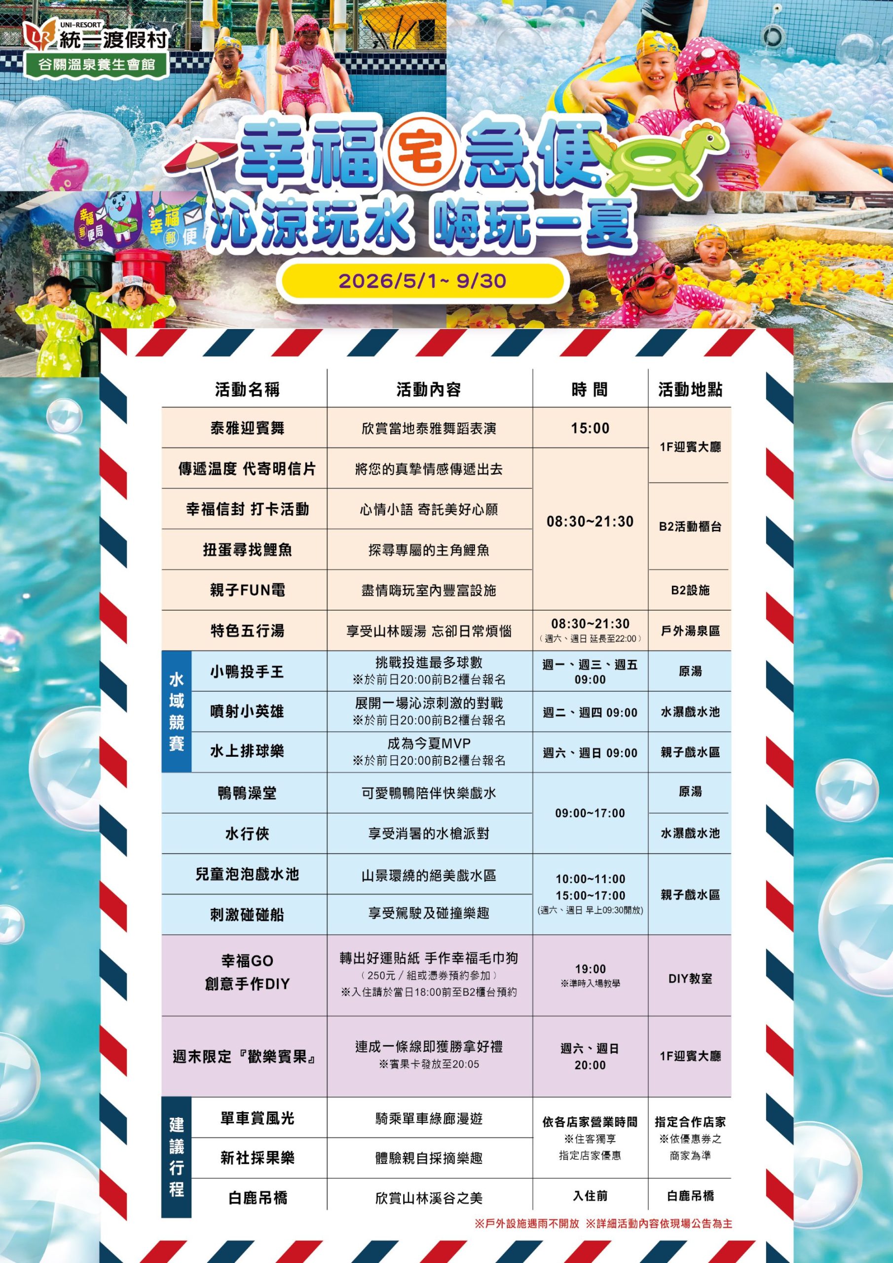 2026統一渡假村谷關溫泉養生會館｜暑假快閃團購優惠4XXX起，絕美閣樓房親子泡湯玩水超享受