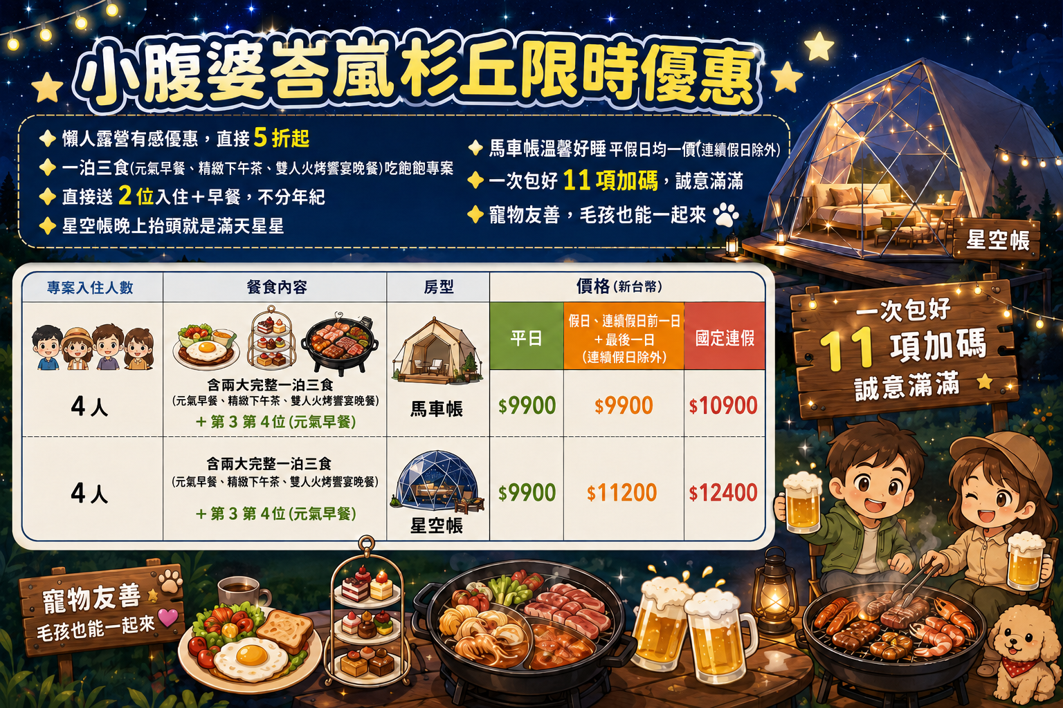 【峇嵐杉丘Balan Hill Glamping奢華露營全房型開箱】南投日月潭豪華露營推薦｜超澎湃海陸火鍋火烤兩吃、一泊三食