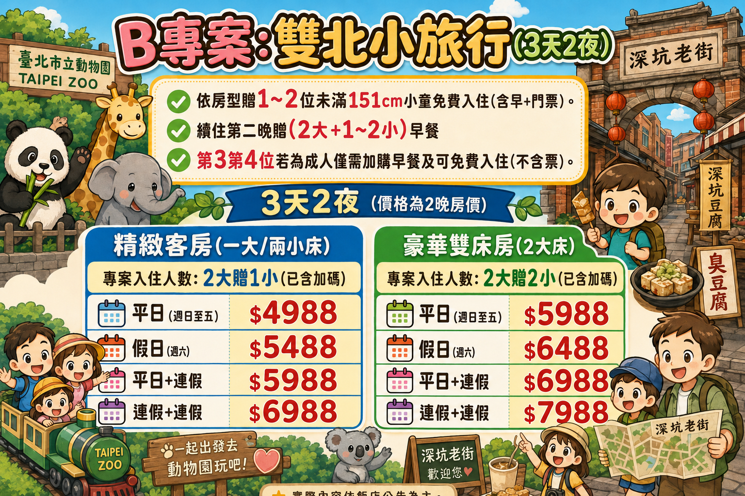 福容大飯店台北二館優惠｜木柵動物園住宿推薦，參加新北打卡趣有機會0元入住