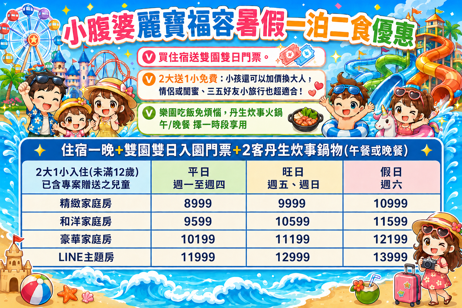 2026台中麗寶福容飯店團購|獨家暑假晚鳥團,2大1小住宿+麗寶樂園雙日門票 2026台中麗寶福容飯店團購|獨家暑假晚鳥團,2大1小住宿+麗寶樂園雙日門票