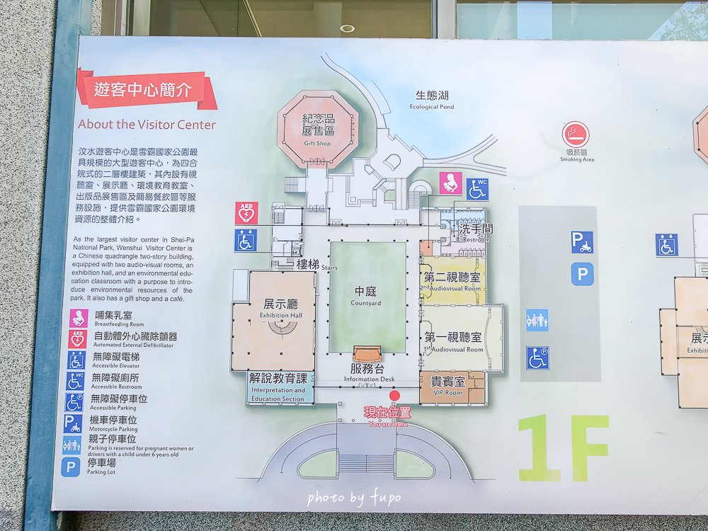 2026苗栗大湖免費親子景點｜雪霸國家公園汶水遊客中心，超大山林造景、山椒魚、台灣黑熊標本、木頭溜滑梯，雨天備案一次玩