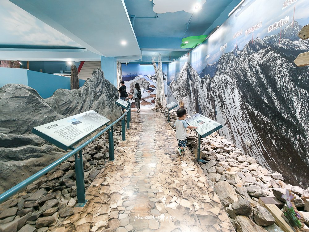 2026苗栗大湖免費親子景點｜雪霸國家公園汶水遊客中心，超大山林造景、山椒魚、台灣黑熊標本、木頭溜滑梯，雨天備案一次玩