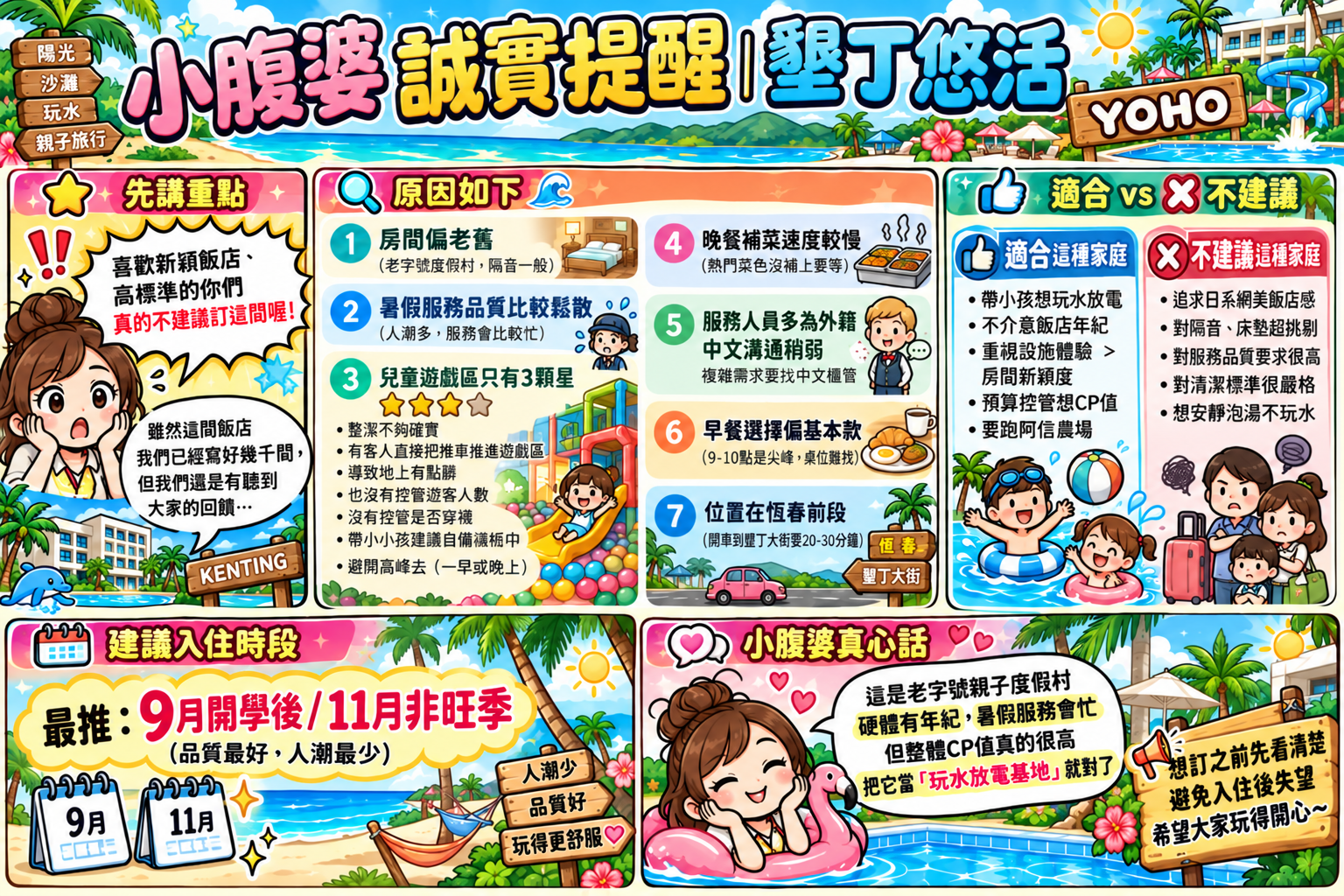墾丁悠活渡假村｜全包式渡假飯店、有漂漂河滑水道、兒童遊戲區的飯店，早餐可以吃到12:00！優缺點分享給你